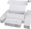 Bulk 300 Capacity Card Toploaders Storage Box, in Total 25 Pack All White Cardboard Shipping Boxes for 7500 Count 35pt 3x4 inch Toploaders or Toploaded Cards by Serwrsw
