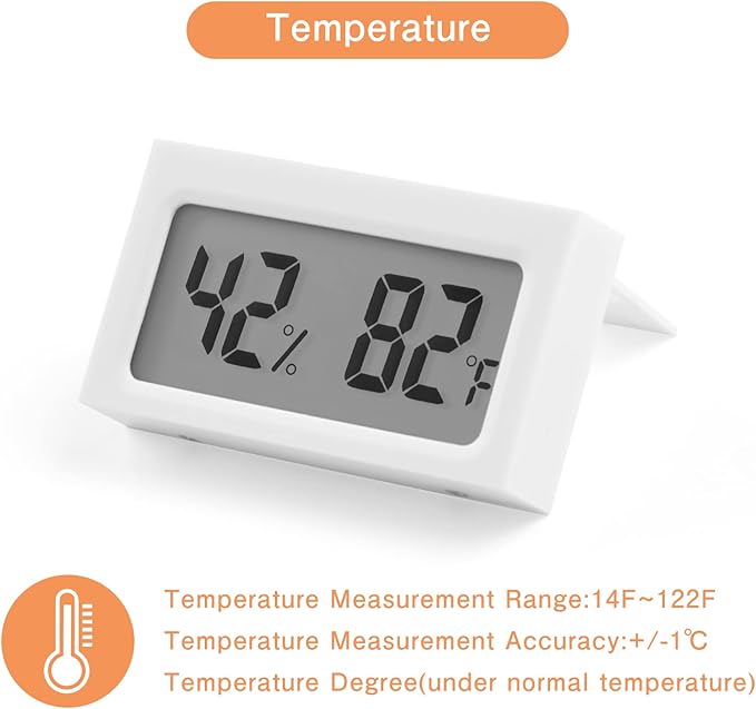 Monitor Digital Indoor Hygrometer with LCD Display Temperature Gauge Humidity Meter for Home or Greenhouse (White, 4 Pack) - Image 2
