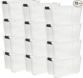 Sterilite 12-Pack Ultra Latching Box, Storage Bins with Lids, Clear Plastic, 70 Quart - Heavy-Duty Organizing Containers for Closet, Bathroom, and Office by Sterilite