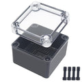 Junction Box,IP67 Waterproof ABS Black Project Box Clear Cover with Mounting Plate Electrical Box Enclosure for Outside Electronics 3.9 x 3.9 x 3inch(100x100x75mm) by Otdorpatio
