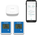YoLink 2-Pack X3 Version Temperature Humidity Data Logger, Longest Wireless Range, 5+ Years Battery, Emails/Text/App Alerts, Alexa, Best Freezer, Greenhouse Monitor. Hub Included by YoLink