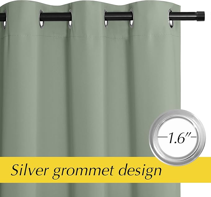 NICETOWN Door Curtains for Doorway Privacy, 95 Inch Length Blackout Thermal Insulated Room Divider Cover, Farmhouse Closet Curtain for Bedroom LivingBathroom, 1 Panel, Sage Green, 42" Wide - Image 5