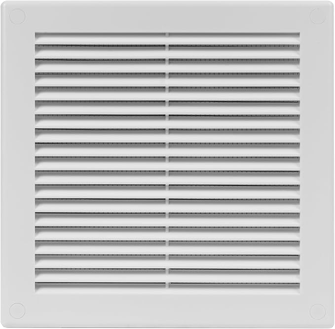 10" x 10" (Outer Size) Square Air Vent Cover – White Plastic Vent Deflector - Screen Mesh, Surface Mount Wall Ceiling – Cold Air Return Soffit Air Vent Cover - Register Indoor Outdoor by Unknown