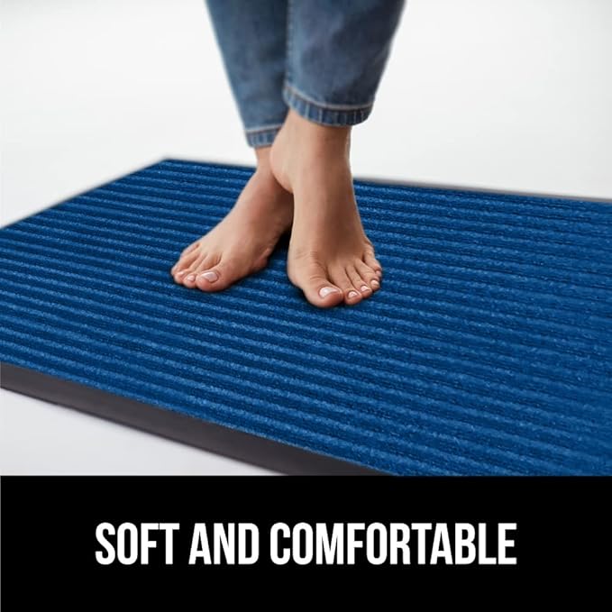 GORILLA GRIP Waterproof Traffic Guard Door Mat, 60x36, Heavy Duty Entryway Mats, Strong Backing Commercial Utility Rugs for Office Hallway, Garage Floor and Home, Low Profile Carpet Runner, Blue - Image 8