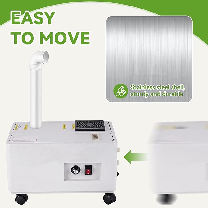 Cool Humidifier 3000ml/Hour Commercial Grade, Auto-Fill Water Tank & Stainless Steel Shell - Large Space Industrial Humidifier for Factories/Workshops (110V) - Image 5