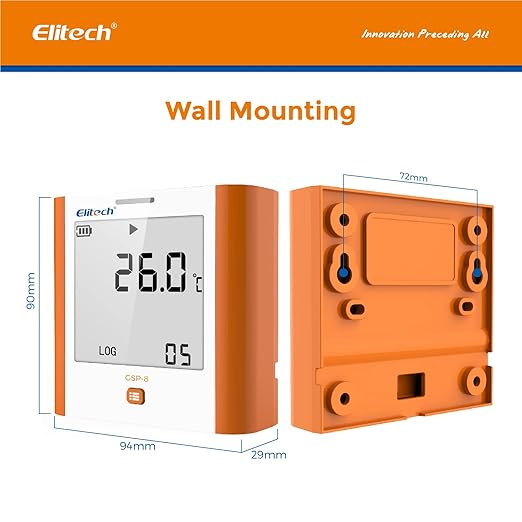 Elitech 100,000 Points Digital Temperature Humidity Data Logger Medical Refrigerator Thermometer Vaccine Fridge Temperature Monitor Max Min Average Value GSP-8 - Image 5