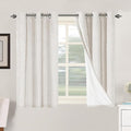 H.VERSAILTEX Primitive Linen Curtains 100% Blackout Curtain Drapes Burlap Fabric Curtains with White Thermal Insulated Liner, Grommet Top Drapes Living Room/Bedroom (2 Panels, 42 x 45 Inch, Ivory) by HVERSAILTEX