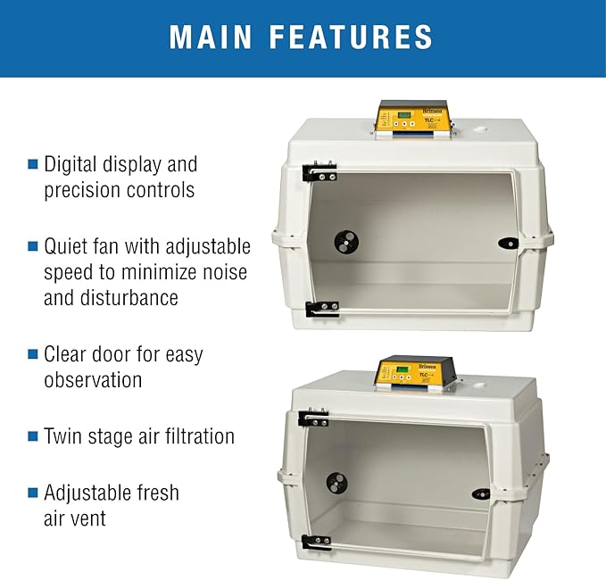 Brinsea TLC-50 Eco Series II Large Bird Brooder, Pet Recovery Incubator with Air Filtration & Digital Temperature Display for Birds, Puppies, Kittens, and Other Orphaned & Injured Small Animals - Image 2