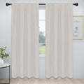 Easy-Going Rod Pocket Blackout Curtains for Bedroom, Room Darkening Window Curtains for Living Room, Thermal Insulated Noise Reduction Solid Window Drapes, 2 Panels (52x96 in, Light Linen) by Easy-Going