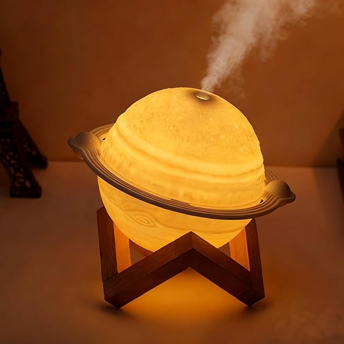 Mini Humidifier, Moon Lamp Desktop Humidifier with LED Night Light, 2 Gear Intermittent Spray, USB Charging Mist Humidifiers, for Bedroom, Office Room, Bedroom, Travel, Etc(Design model) by Pilipane
