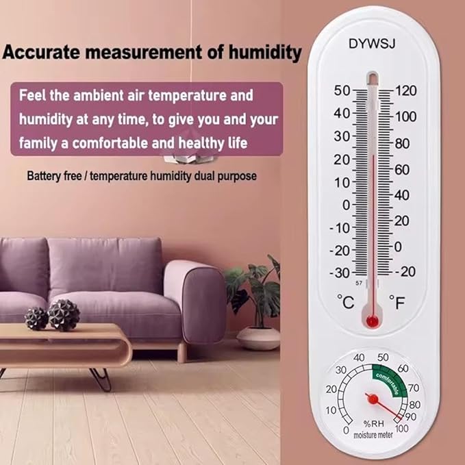 Outdoor/Indoor Thermometer Hygrometer, Humidity Meter,Thermometer,Temperature and Humidity Meter with Celsius/Fahrenheit (℃/℉) for Patio Field Cellar Garden Humidors Greenhouse Closet (5pcs) - Image 3
