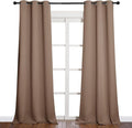 NICETOWN Light Reducing Grommet Curtains - Tripe Woven Textured Soft Curtain Panels for Living Room Window Treatment Drapes (2 Panels, W42 x L90, Cappuccino) by NICETOWN