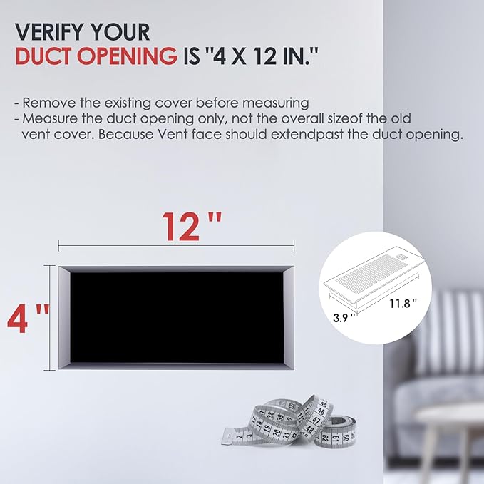Quiet Register Booster Fan Fits 4" x 12" Register Holes, 10-Speed Smart Heating Cooling AC Vent Fan with Remote Control and Thermostat Control - White - Image 3