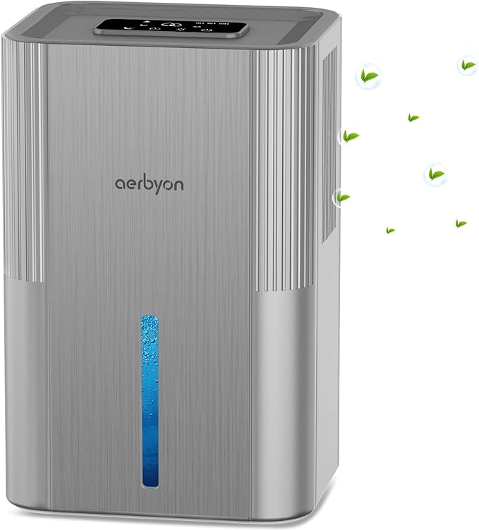Dehumidifiers for Home 95 OZ Water Tank(1000 sq. ft) Dehumidifier for Bathroom with Auto Shut Off,7 Colors Light, Quiet Sleep Mode Dehumidifier for Bedroom, Basement, RV, Closet by aerbyon