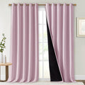 NICETOWN Full Shading Curtains for Windows, Baby Pink, Pack of 2, 62 inches W x 95 inches L, Super Heavy-Duty Black Lined Blackout Curtains for Bedroom, Privacy Assured Window Treatment by NICETOWN