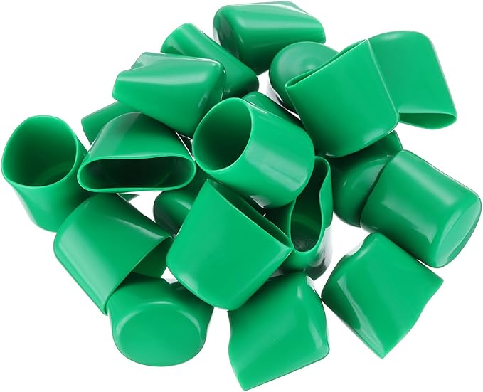 uxcell 20pcs Rubber End Caps 37mm(1 7/16") ID Vinyl PVC Round Tube Bolt Cap Cover Screw Thread Protectors Dark Green - Image 4