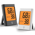 Indoor Thermometer for Home, 2pack Hygrometer Humidity Meter Humidity Sensor with Backlight for Bedroom Greenhouse Garage. by KJCOOSWI