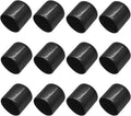 12Pcs Round Rubber End Caps 1 Inch (25mm) ID Vinyl Flexible Bolt Chair Foot Covers Screw Thread Chair Leg Protectors for Round Tubing Bolt Desk Chair Leg (Black) by Bonsicoky