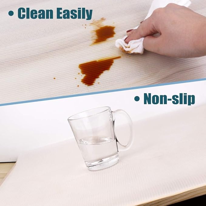 Refrigerator Liners, Shelf Liners for Kitchen Cabinet, Washable Oil-Proof for Drawer, Cabinet, Shelves, Refrigerator, Storage, 12 Inches x 20 FT, Non-Slip Cabinet Liner (12 Inches x 20 FT x 2 Rolls)… - Image 8
