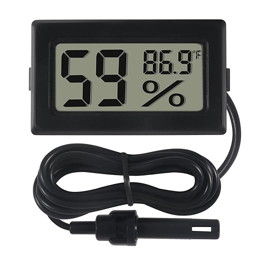 6-Pack Mini Digital Thermometer Hygrometer with Probe Indoor Temperature Humidity Meter Gauge LCD Fahrenheit Display Hygrometer Thermometer Gauge, Black - Image 7