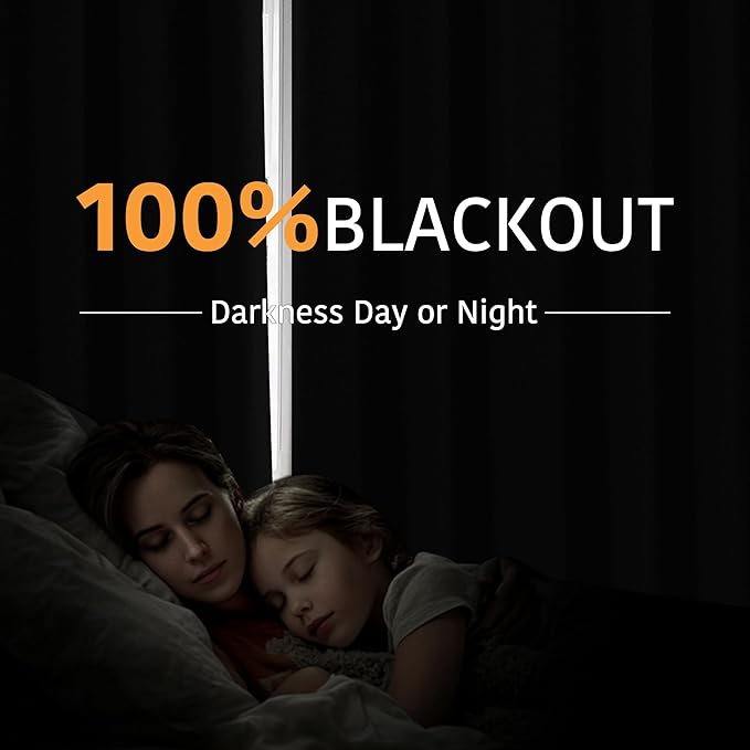 RYB HOME Extra Long 100% Blackout Room Divider Curtains for Bedroom 108 Inch Long, Extra Wide Privacy Sliding Door Blinds for Patio/Living Room/Dining, 1 Panel, W100 x L108, Black - Image 3
