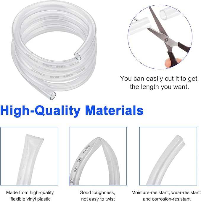 5692 Dehumidifier Drain Hose 3/4 Clear Vinyl Tubing 10 Feet & Dehumidifier Drain Connection Fitting for Aprilaire Whole-House E-Series Pro Dehumidifiers E070 E080 E100 E130 Drain Tube - Image 5