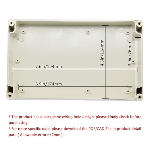 LeMotech ABS Plastic Junction Box Dustproof Waterproof IP65 Electrical Enclosure Box Universal Project Enclosure Grey with PC Transparent Clear Cover 8 x 4.7 x 2.2 inch（200 x120 x56 mm） - Image 5