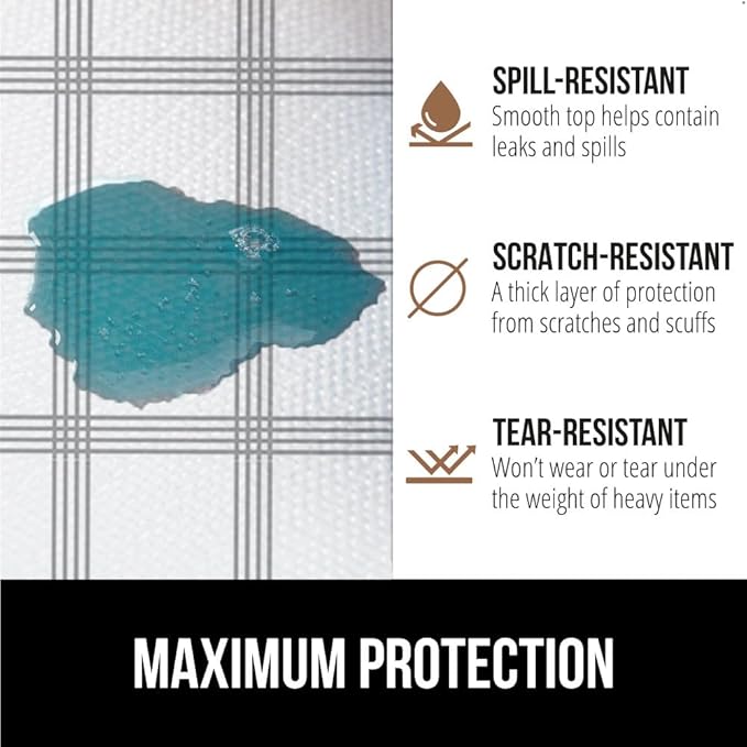GORILLA GRIP DripGuard Shelf Liner, Non-Adhesive Drawer and Kitchen Cabinet Protector, Strong Grip Slip Resistant Underside, Smooth Surface Liners for Cabinets, Closets, 12x240 Inch, Stripe Gray White - Image 4