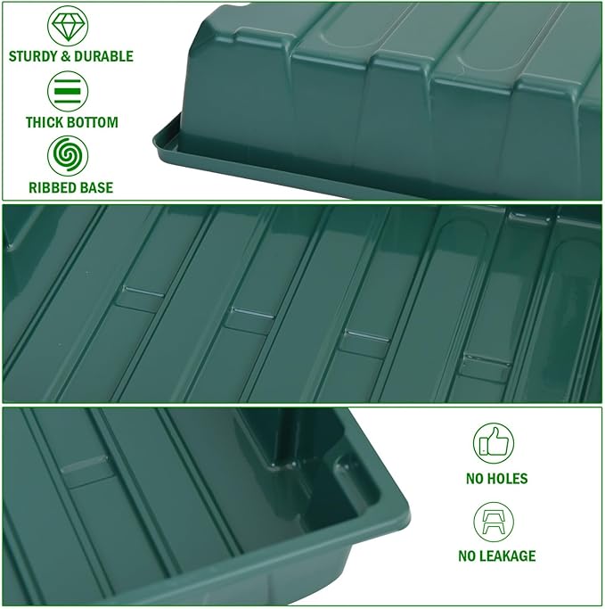 YoleShy 5 Packs Seed Starter Tray with Dome Reusable Plastic Plant Growing Trays with Humidity Domes Lids Thickened Sturdy for Seed Starting Germination Growing Seedling Propagation,14.5"x9" - Image 7