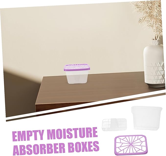 DOITOOL 4pcs Plastic Moisture Absorber Box Refillable Sturdy for Closet and Indoor Environment - Image 7