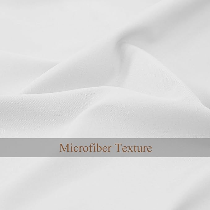 L.Z.E Non-See-Through Privacy Curtains 63 Inch Length 2 Panels Set, White Light Filtering Semi Sheer Curtains & Drapes for Living Room Bedroom Nursery Grommet Top Solid Short (55" W x 63" L) - Image 7