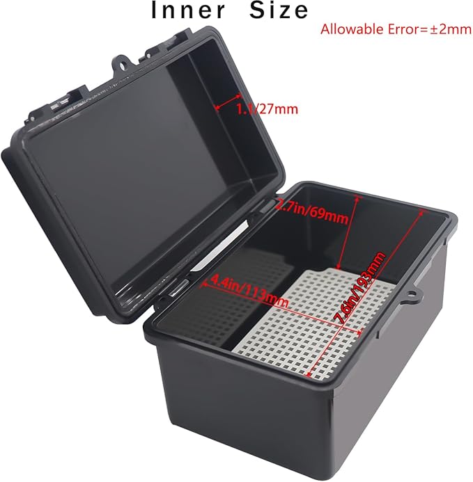 Junction Box, Hinged Black Cover IP67 Waterproof ABS Project Box with Mounting Plate Electrical Box Enclosure with Wall Bracket 8.3 x 5.1 x 4.3inch(210x130x110mm) - Image 3