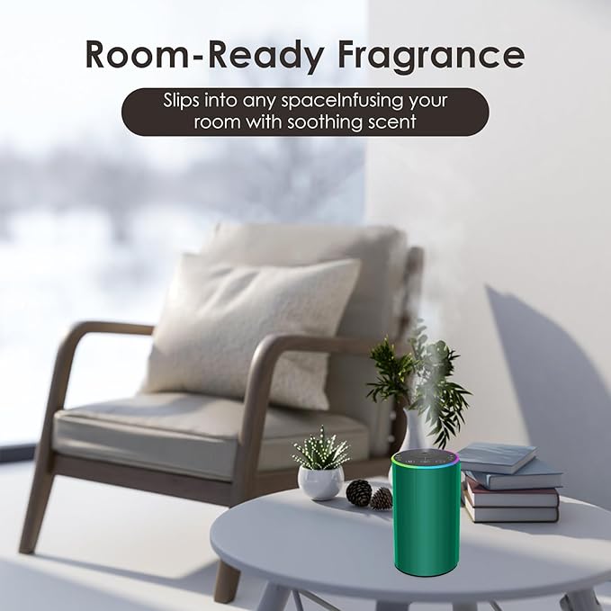 Waterless Essential Oil Diffuser, Battery Powered Mini Scent Air Machine, Aromatherapy Mist Diffuser for Home Room Car Office (Green) - Image 6