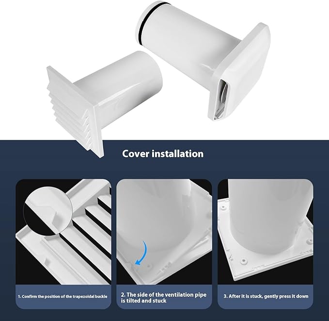 Wall Through Ventilation Device with Soundless Operate Energy Efficient Design Removable Filter Meshing for Household Wall Mounted Filter Ventilation Vent - Image 5
