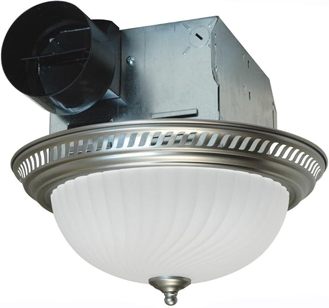 Air King DRLC702 Round Bath Fan with Light, Nickel by Air+King