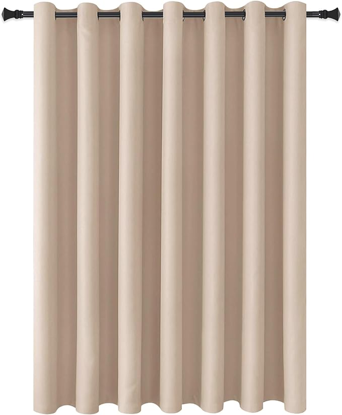 DWCN Total Privacy Room Divider Blackout Curtain - Thermal Curtains for Patio Door, Living Room, Bedroom Partition and Shared Office Space, 1 Grommet Curtain Panel, 10ft Wide x 7ft Tall,Beige - Image 8