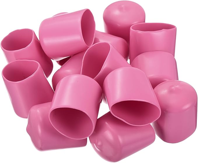 uxcell 20pcs Rubber End Caps 23mm ID Vinyl PVC Round Tube Bolt Cap Cover Screw Thread Protectors Pink - Image 4