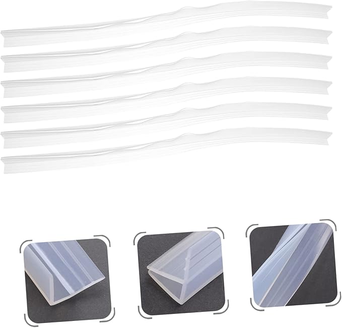 LIFKOME 6pcs Bathroom Water Baffle Sealing Strip Easy Install Silicone Shower Strip Water Retaining Tool - Image 9