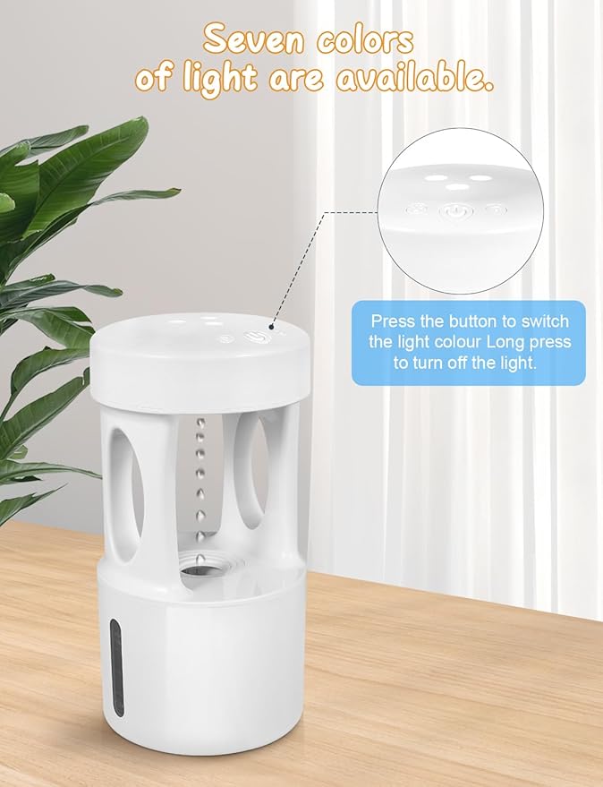 Anti Gravity Humidifier with Night Light, Drip Drop Humidifier for Bedroom/Baby Nursery/Bathroom/Living Room - Image 5