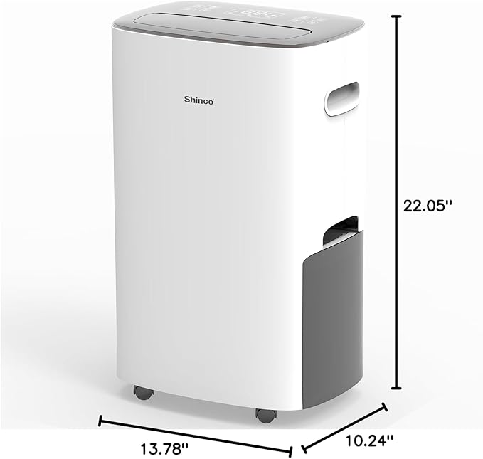Shinco 86 Pints Dehumidifier for Home and Basements, 5000 Sq.Ft Dehumidifiers with Drain Hose, Auto or Manual Drainage, Auto Defrost, Quietly Remove Moisture, Intelligent Humidity Control, 24HR Timer - Image 10