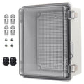 Outdoor Waterproof Electrical Box Junction Box Weatherproof IP67 ABS Plastic Enclosure Switch Router Project Box Electronics Enclosure with Mounting Plate Wall Bracket Clear 8.7"x6.7"x4.3" by YETLEBOX