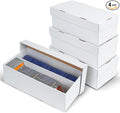 4 Pack Trading Card Storage Box - 2 Rows, Cardboard Storage Box holds 320+ Top Loaders, Graded Card Holder Organizer Case fits PSA/HGA Slabs by ULTRGEE