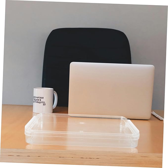 Flat Transparent Document Storage Box Pet File Organizer for Desktop Keeps Documents and Dry for Photos and Certificates - Image 3