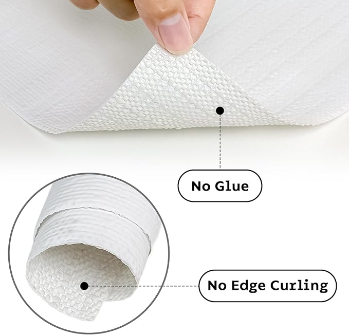 Shelf and Drawer Liner for Kitchen Cabinet, Non Adhesive Non Slip Thickened Cabinet Liners for Shelves, Refrigerator Cupboard Liners with Knife and Tape Measure, White, 12 in x 20 Feet - Image 7