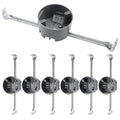 MAKERELE 4" Dia PVC Adjustable Round Ceiling Outlet Electrical Box, Grey Adjustable Ceiling Junction Box for Light Fixtures, 20 Cubic-inches Round Electrical Outlet Box with ETL Listed(6 Pack) by MAKERELE