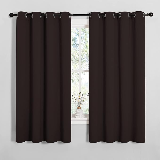 NICETOWN Blackout Curtain Panels for Bedroom Window, Triple Weave Microfiber Energy Saving Thermal Insulated Blackout Draperies and Drapes(2 PCs, 55 inches by 68 inches Each Panel, Toffee Brown) - Image 2