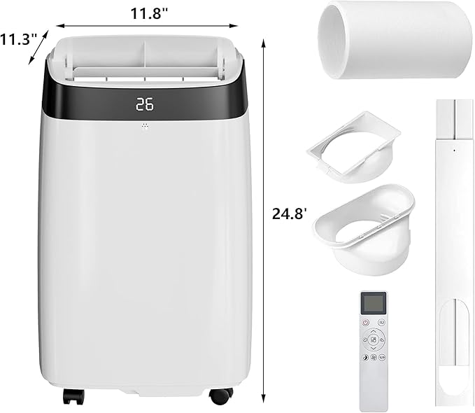 GAOMON 10,000 BTU Portable Air Conditioner for Bedroom & Small Rooms - 3-in-1 Energy-Efficient AC Unit with Remote Control, 24H Timer, Quiet Operation & Fast Cooling, Compact Design for Dorm/Office - Image 3