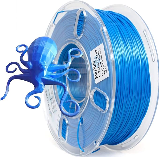 Filament，PRILINE 98A TPU Flexible Soft 3D Printer Filament，1KG 1.75mm Spool Durable TPU Flexible Material, Blue by PRILINE