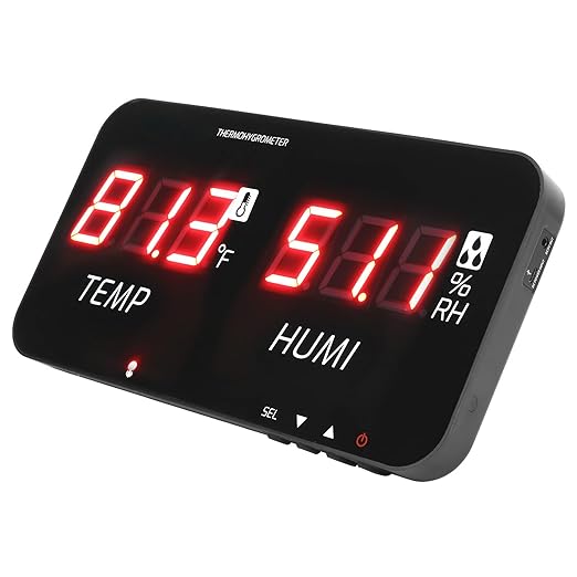 EVTSCAN 12 Inch Large Display Indoor Digital Hygrometer Thermometer, with Alarm Function, 2 Seconds Refresh High Accuracy Temperature Humidity Meter, for Home, Office, Greenhouse - Image 3