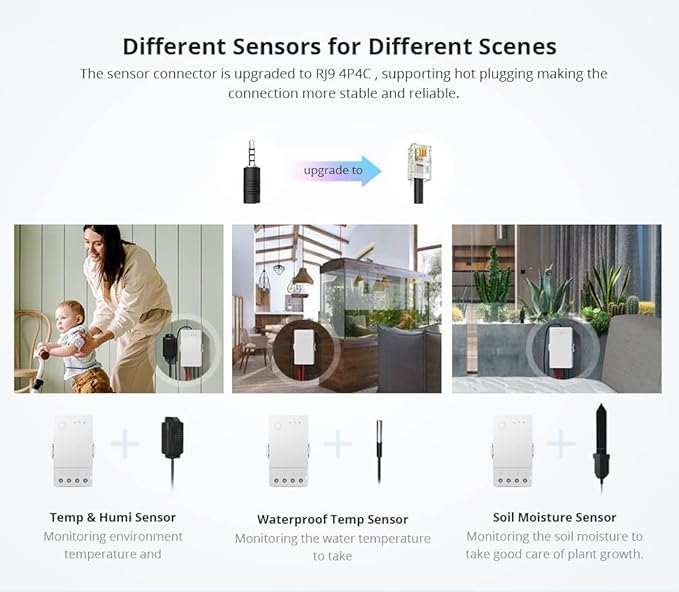 Smilewolf TH Elite 16A/20A WiFi Smart Switch Temperature and Humidity Monitoring Switch Smart Home work with DS18B20/ THS01/ RL560 (THR316) - Image 4